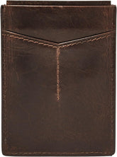 Fossil Hommes Derrick Cuir RFID Blocage Magnétique Porte-Cartes Walletderrick Portefeuille Hommes Portefeuille Naty Shop Derrick Marron Foncé