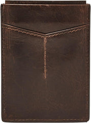Fossil Hommes Derrick Cuir RFID Blocage Magnétique Porte-Cartes Walletderrick Portefeuille Hommes Portefeuille Naty Shop Derrick Marron Foncé