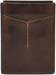 Fossil Men's Derrick Leather RFID Blocking Magnetic Card Case Walletderrick Wallet Portefeuille pour hommes Naty Shop