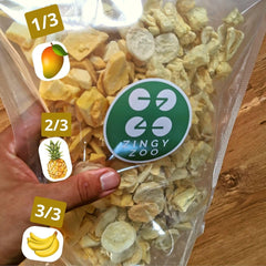 Fruits lyophilisés Mélange de fruits tropicaux | XL 350g Ananas Mangue Banane Lyophilisé Mélange de fruits lyophilisés | Fruits lyophilisés Ananas Banane Mangue Mélange de fruits secs | ZingyZoo Produits déshydratés Naty Shop