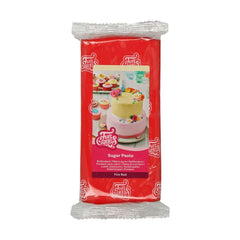 Fondant laminé FunCakes Fire Red : facile à utiliser, lisse, flexible, doux et pliable, parfait pour décorer des gâteaux, Halal, casher et sans gluten, 1 kg (1 paquet) Naty Shop Fire Red Sugar Paste 1 kg (1 paquet)