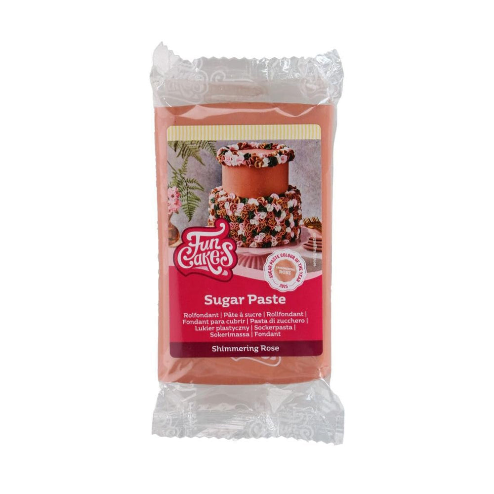 Fondant roulé à la rose chatoyante FunCakes : facile à utiliser, lisse, flexible, doux et malléable, parfait pour décorer des gâteaux, halal, casher et sans gluten. 250 g de pâte à sucre Naty Shop Default Title