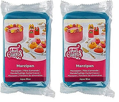 Pâte à Sucre FunCakes Amande (Pâte d'Amande Hollandaise) Bleu Aqua : Facile à utiliser et onctueuse, parfaite pour décorer les gâteaux, Halal, Casher et Sans Gluten 250g (Pack de 2) Naty Shop Pâte à Sucre 250 G (Pack de 2) Pâte d'Amande