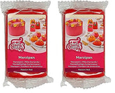 Pâte à Sucre Amande FunCakes (Massepain Hollandais) Rouge Passion : facile à utiliser et onctueuse, parfaite pour décorer les gâteaux, halal, casher et sans gluten. 250 g. (pack de 2) Pâte à sucre Naty Shop 250 G (pack de 2)