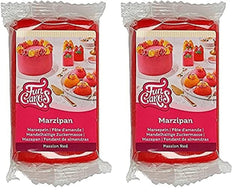 Pâte à Sucre Amande FunCakes (Massepain Hollandais) Rouge Passion : facile à utiliser et onctueuse, parfaite pour décorer les gâteaux, halal, casher et sans gluten. 250 g. (pack de 2) Pâte à sucre Naty Shop 250 G (pack de 2)