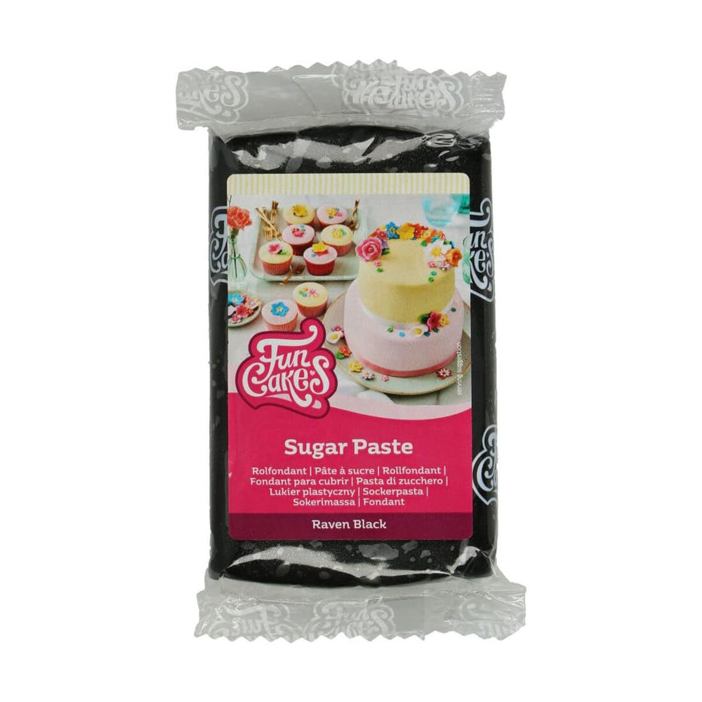 Fondant Noir Roulé Raven FunCakes : Facile à Utiliser, Lisse, Flexible, Doux et Flexible, Parfait pour Décorer des Gâteaux, Halal, Casher et Sans Gluten, 250g Pâte à Sucre Naty Shop Titre par Défaut