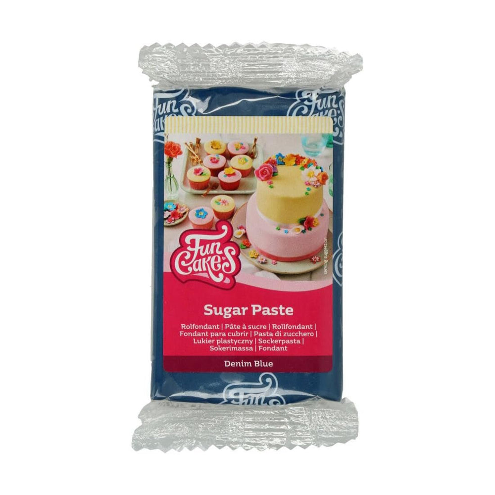 Rouleau fondant FunCakes Demin Bleu : facile à utiliser, lisse, souple, souple et malléable, parfait pour décorer les gâteaux, halal, casher et sans gluten, 250g Pâte à sucre Naty Shop Default Title