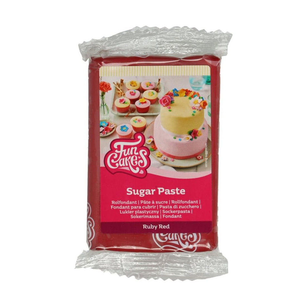 Rouleau fondant rouge rubis FunCakes : facile à utiliser, lisse, souple, souple et malléable, parfait pour décorer les gâteaux, halal, casher et sans gluten, 250g Pâte à sucre Naty Shop Default Title