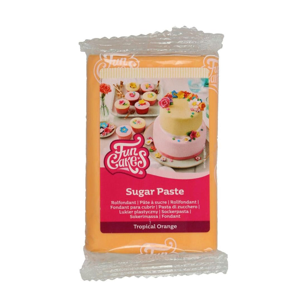 Fondant laminé FunCakes Orange Tropical : facile à utiliser, lisse, flexible, doux et pliable, parfait pour la décoration de gâteaux, halal, casher et sans gluten, 250 g Naty Shop Default Title Pâte à sucre