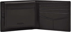 Geantă bifold pentru pașapoarte Fossil Derrick din piele cu blocare RFID pentru bărbați, cu suport detașabil pentru carduri Portofel Barbati Naty Shop