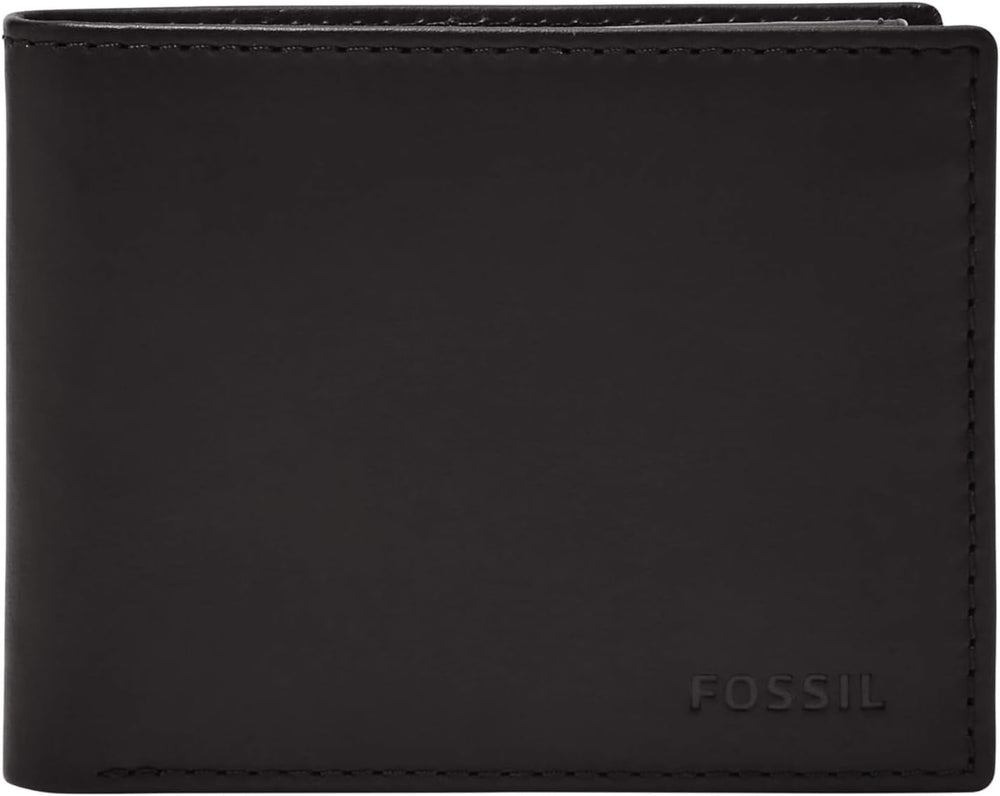 Fossil Derrick Porte-Passeport à Deux Volets en Cuir avec Blocage RFID pour Homme avec Porte-Carte Amovible Naty Shop Portefeuille pour Homme Noir