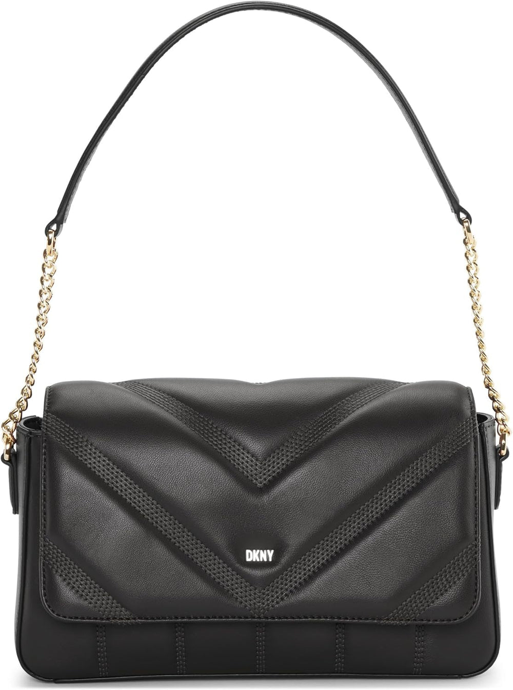 DKNY Sac à Bandoulière À Rabat Pour Femme Noir/Jaune Sacs Femme Naty Shop Default Title