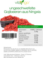Baies de Goji - 1 kg de baies de goji séchées et non soufrées provenant d'une des meilleures régions de culture au monde, Ningxia Chine Produits séchés Naty Shop