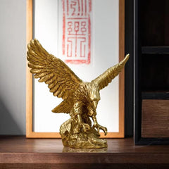 Statue d'ornements en résine d'aigle royal, sculpture d'aigle royal moderne, décoration de bureau à domicile, décoration de bureau (doré 1) Statuettes et sculptures Naty Shop
