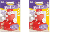 Günthart BackDecor Fondant Rouge 250 g, sans huile de palme, résistant aux déchirures pour recouvrir les gâteaux et pâtisseries, adapté au modelage, lot de 2 (1 x 250 g)