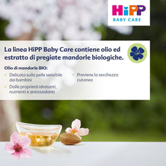 HiPP Baby Care Shampoing avec après-shampooing pour enfants, démêle les cheveux et protège le cuir chevelu, pour peaux sensibles, à l'extrait naturel d'amande bio, 1 x 200 ml Enfants - Bains et Soin Naty Shop