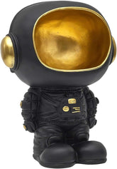 HOME DECO FACTORY, HD0160, Statuie astronaut cu buzunar gol negru, obiect decorativ modern și practic, design futurist, ideal pentru camera de zi sau birou, dimensiune: 20 cm, culoare: negru și auriu Statuete si sculpturi Naty Shop Noir. Aur Noir, Or