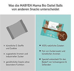 MABYEN Boules d'Énergie Date Bio 20 pcs. | Date Balls - Snacks sains sans sucre pour la grossesse et l'allaitement - Barre protéinée aux fruits secs - Goût Cacao Produits déshydratés Naty Shop