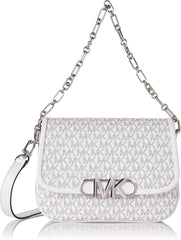 Michael Kors Dames Parker Md Saddle Msgr Sac Femme Sacs Naty Shop Opticwt/Blk