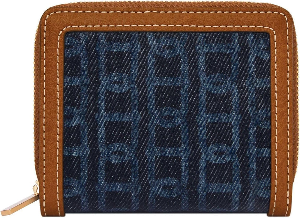 Fossil Logan Portefeuille multifonction pour femme Naty Shop Bleu 11,1 cm L x 2,5 cm l x 8,9 cm H