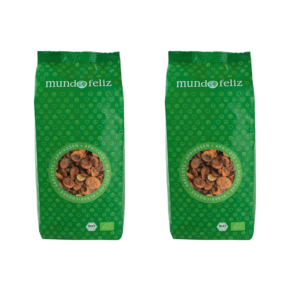 Mundo Feliz Abricots secs bio avec noyaux 2 x 500 g Produits déshydratés My Store 500 G (lot de 2)
