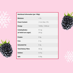 Mûres entières lyophilisées 100g - Fruits lyophilisés - Fruits secs lyophilisés - Mûres entières lyophilisées pour pâtisserie, décoration gâteaux, snacks, muesli, desserts Produits déshydratés Naty Shop