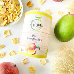 myfruits mangue bio, fruits lyophilisés, 300g, chips de fruits, sans additifs, 100% mangue, fruits lyophilisés et séchés pour muesli ou snacks... Produits déshydratés Naty Shop