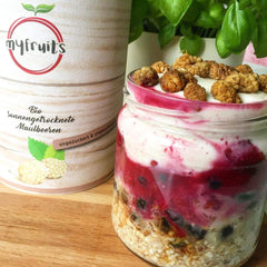 Mûres séchées bio myfruits, 750g, séchées au soleil, sans additifs. Issu de l'agriculture biologique certifiée, les mûres blanches séchées produits déshydratés Naty Shop