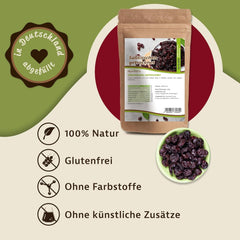 Cerises sucrées, séchées et sans pépins Mynatura I Non sucrées I Fruits secs I Sans additifs I Pâtisserie I Cerises I Snack I Muesli I Vegan I Sachet (1x 1000g) Produits déshydratés Naty Shop