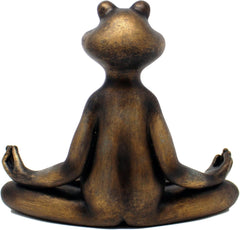 Nature's Mark Statue de grenouille de yoga méditante, hauteur 15,2 cm, résine synthétique, décoration de table, salon, chambre, bureau, armoire, étagère Naty Shop Statues et sculptures
