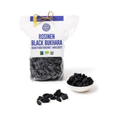 PAKKA - Raisins secs de Boukhara biologiques issus du commerce équitable 600 g de raisins noirs géants de Boukhara sans pépins séchés à l'ombre, sans huile, si collants, sans soufre, directement provenant de petits agriculteurs de Samarkand en Ouzbékistan 600 g Naty Shop Produits déshydratés Variante 1 : 600 g (lot de 1)
