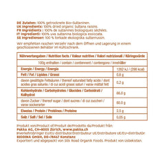 PAKKA - Sultanes bio équitables 1kg, Sultanes sans pépins, sans peau et séchées au soleil Sultanes de Samarkand Ouzbékistan 1000g Produits déshydratés Naty Shop