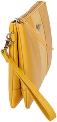 Pepe Jeans Double Wallet Sac jaune 27x17x2 cms Portefeuille en cuir Femme Naty Shop