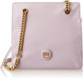 Pinko Gate Shopper recyclé pour femme RECYCELTES Nylon + Sacs pour femme Naty Shop Y48Q_Tulipano Viola-Antique Gold