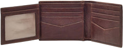 Portefeuille à deux volets en cuir Ingram pour hommes Fossil 11,43 cm L x 1,905 cm l x 8,89 cm H Portefeuille pour hommes Naty Shop