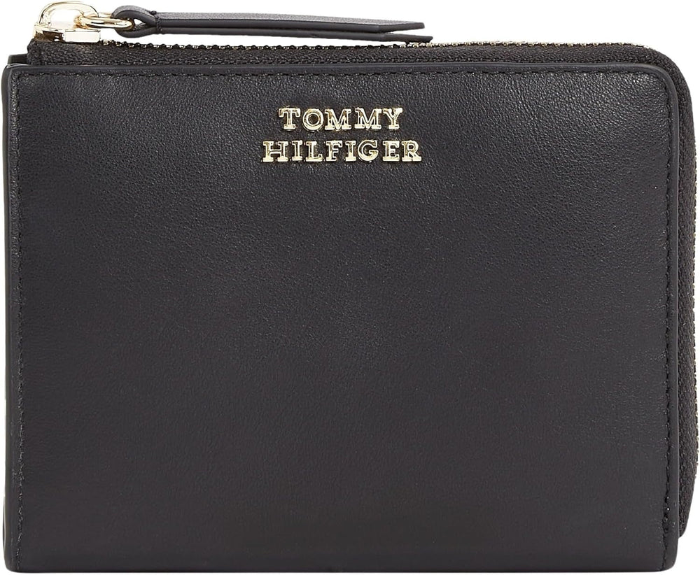 Portefeuille femme Tommy Hilfiger HILFIGER LEATHER MED ZA, noir (Noir), OS Portefeuille femme Naty Shop Titre par défaut