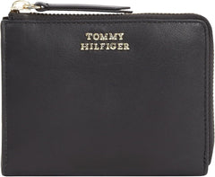 Portefeuille femme Tommy Hilfiger HILFIGER LEATHER MED ZA, noir (Noir), OS Portefeuille femme Naty Shop Titre par défaut