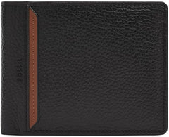Fossil Huntington Bi-Fold Portefeuille pour hommes Naty Shop Portefeuille pour hommes Noir S