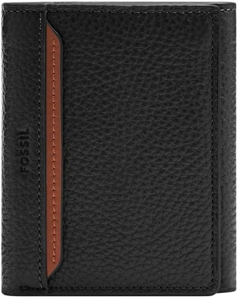 Portofel Fossil Huntington Tri-Fold pentru bărbați Portofel Barbati Naty Shop Negru S