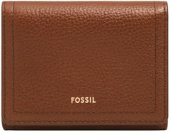 Portefeuille à trois volets Fossil Logan pour femme, marron Naty Shop Portefeuille pour femme Titre par défaut