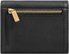 Portefeuille à trois volets Fossil Logan pour femme, noir Naty Shop Portefeuille pour femme
