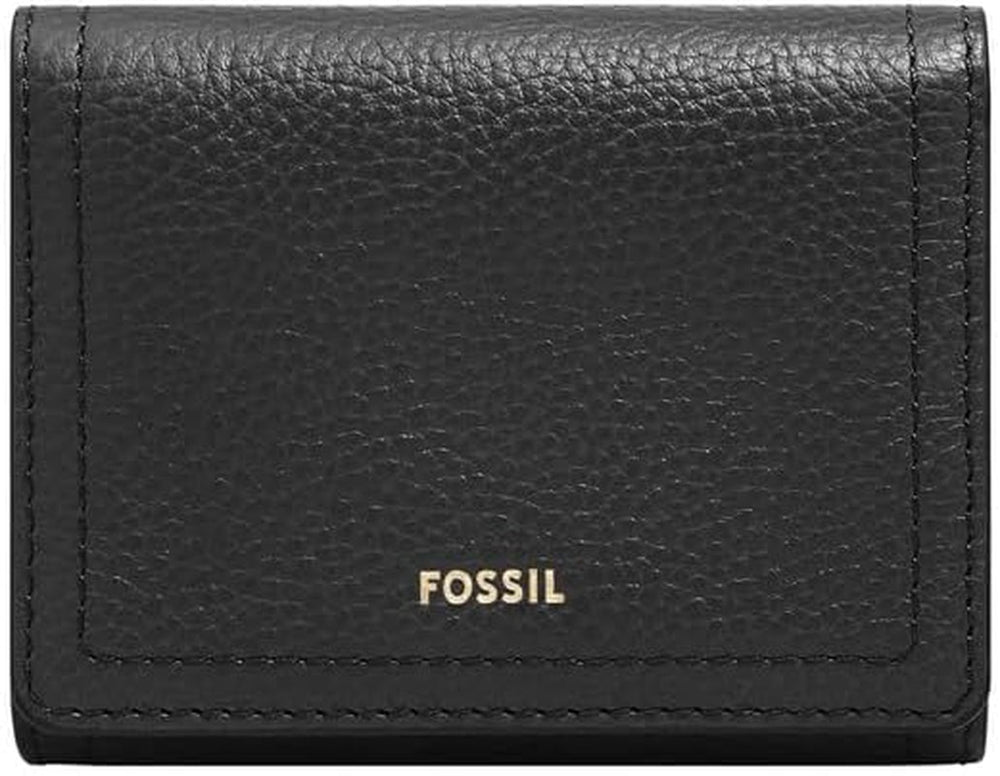 Portefeuille à trois volets Fossil Logan pour femme, noir Naty Shop Portefeuille pour femme Titre par défaut