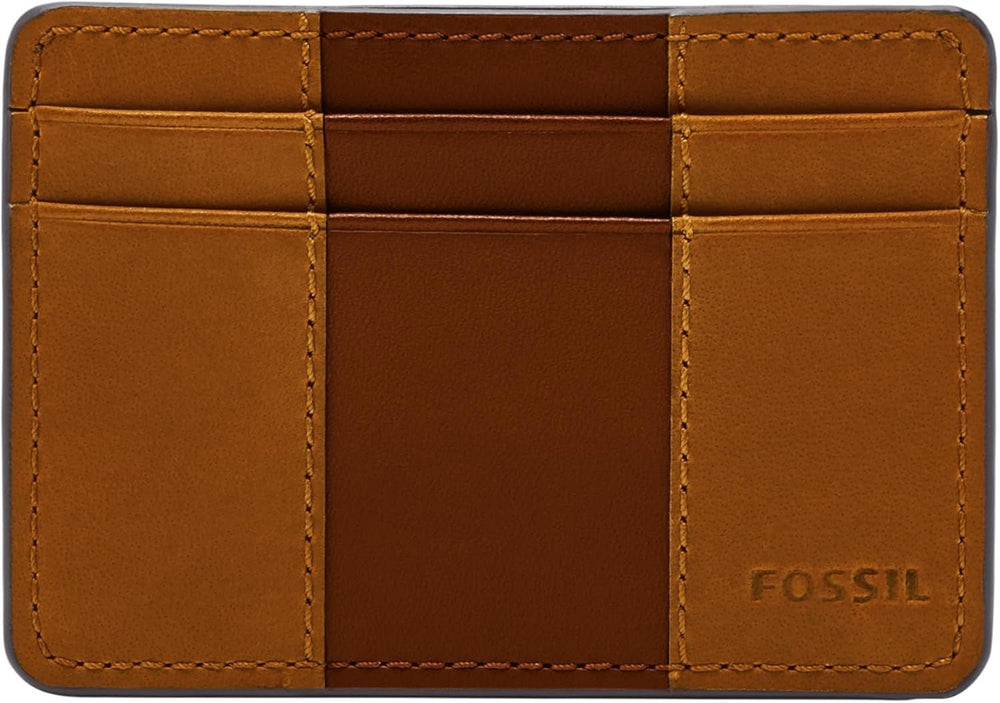 Fossil Portefeuille Everett pour homme Cuir/PVC Marron moyen Porte-cartes 10,2 cm L x 0,6 cm L x 7,0 cm H ML4398210 Naty Shop Portefeuille pour homme Marron