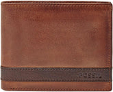 Portefeuille Fossil Quinn pour homme - 100 % cuir à deux volets marron 11,5 cm L x 2 cm l x 9 cm H ML3644200 Portefeuille pour homme Naty Shop Marron