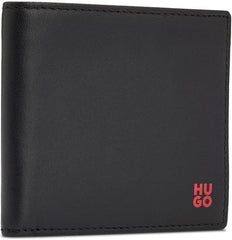 HUGO Portefeuille Tibby 8cc pour hommes en cuir Nappa avec logo noir Stck Portefeuille pour hommes Naty Shop
