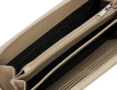 Portefeuille à trois volets avec logo imprimé argenté Pisco Essential Wave pour femme Armani Exchange Portefeuille pour femme Naty Shop