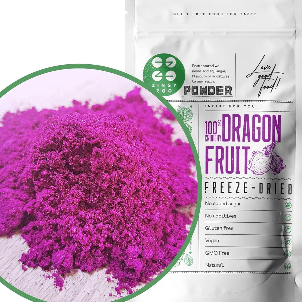 Poudre de fruit du dragon | XL 300g Poudre de pitaya rose lyophilisée | Pitaya rouge | Poudre de fruit du dragon Pitahaya | Poudre de bol à smoothie pour thé glacé matcha rose latte | Poudre de fruit du dragon lyophilisée Naty Shop Produits déshydratés 300 G (1 paquet)