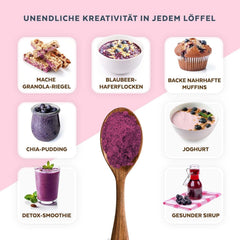 Poudre de myrtilles sauvages biologiques, myrtilles entières lyophilisées, qualité 100% crue, riche en antioxydants et en vitamine C, sans sucre ajouté, récoltées en Europe du Nord Produits séchés Naty Shop