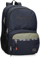 Pepe Jeans Cromwell Sac à dos scolaire, Double compartiment, Noir, 33 x 46 x 15 cm, Polyester, 22,77 L, Noir, Taille unique, Sac à dos scolaire double compartiments Sacs à dos et cartables Premium Naty Shop Default Title
