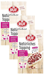 RUF Garniture naturelle aux framboises, cerises, chips de riz, sans additifs artificiels, mélange de fruits pour bouillies et pâtisseries, sans gluten, végétalien, 15 g (paquet de 3) Naty Shop Produits déshydratés 15 g (paquet de 3) Fruits